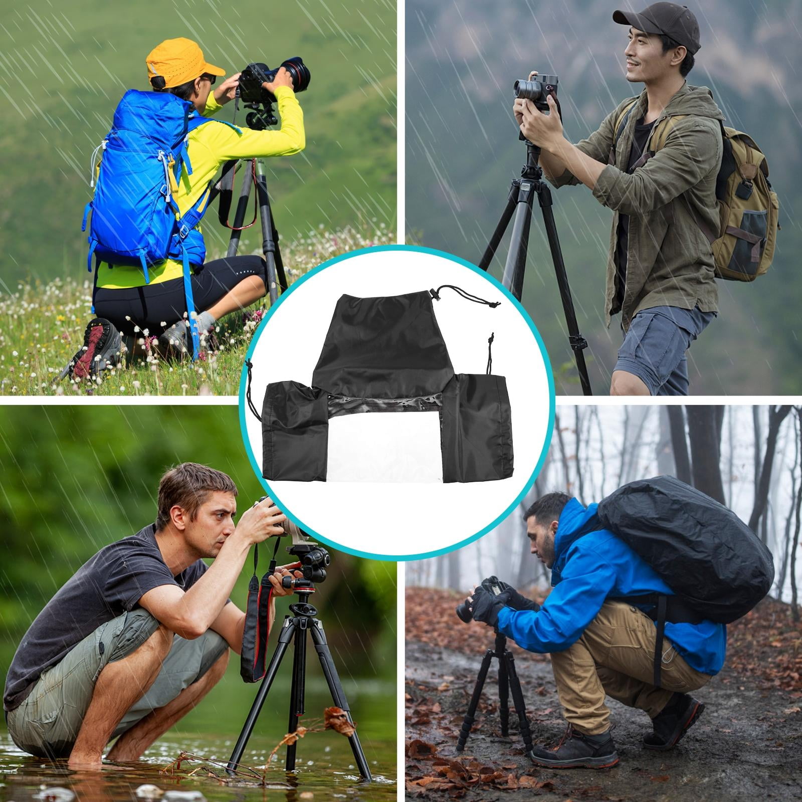 SWETRACE Black Camera Rain Cover Protective Sleeve with Transparent Window for Digital Cameras