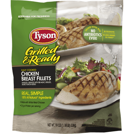 Tyson Grilled & Ready Fully Cooked Grilled Chicken Breast Fillets