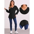thumbnail image 2 of DARING DIVA Women's Lantern Sleeve Smocked Cuffs Pullover Sweater Tops XS Black, 2 of 6