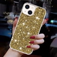 thumbnail image 3 of For iPhone 15 Case,Cute Glitter Bling Twinkle Stardust with Drop Protection Shockproof Soft TPU Slim Flexible Phone Case Girls/Women Protective case for iPhone 15,Anti Scratch,Gold, 3 of 6