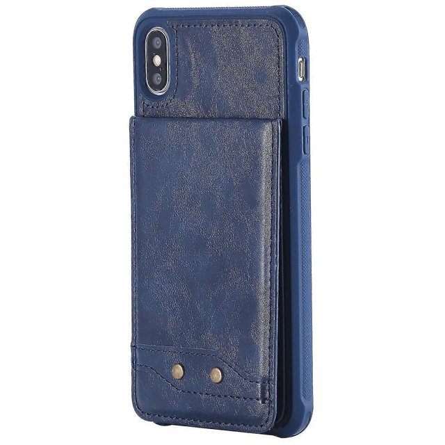 Pu Leather Cover For Iphone11 Pro Shockproof Case With Card Slot Blue Kds-89