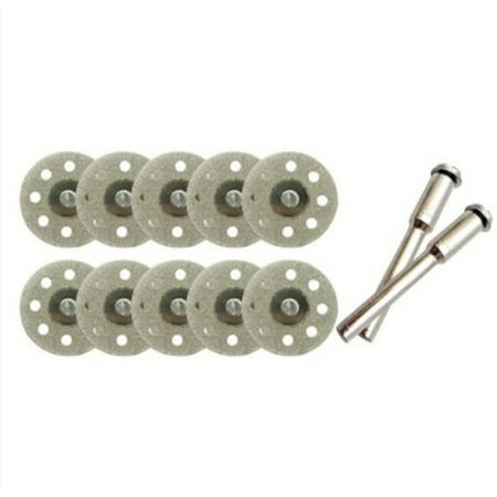 

10Pcs 22mm Carbon Steel Grinding Circular Saw Cutting Disc for Tool Diamond 2Pcs Mandrel