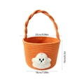 thumbnail image 3 of Halloween Boho Cotton Rope Basket with Handle,Woven Ghost Boo Candy Bucket for Trick-or-Treat Party Favor Gift Storage Display, 3 of 6