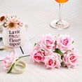 thumbnail image 3 of 12 Pcs Pink Flower Floral Napkin Rings Champagne Rose/Peony Pink Handicraft Wedding Table Decoration, 3 of 5