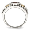 thumbnail image 6 of Sterling Silver Two Tone Silver And Gold Plated Sterling Silver w/Garnet Ring Size 7, 6 of 6