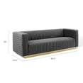 thumbnail image 2 of Ergode Charisma Channel Tufted Performance Velvet Living Room Sofa - Charcoal, 2 of 5