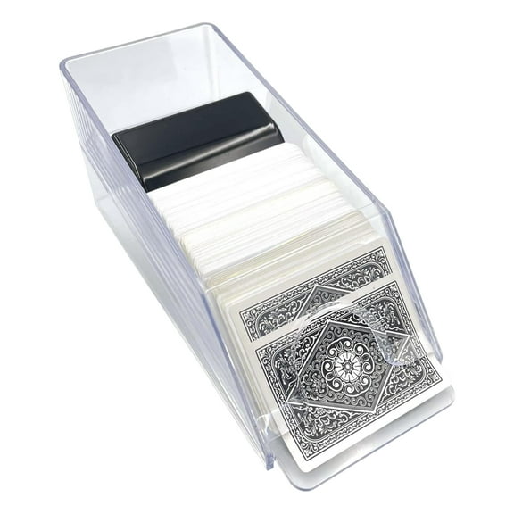 HUISZJ 4 Deck Blackjack Dealing Shoe, Acrylic Blackjack Card Dispenser Poker Cards, Reusable Dealing Shoe for Party Home Birthday Suppies