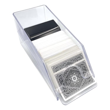 4 Deck Blackjack Shoe And Discard Tray, Clear Acrylic Card Dispenser Blackjack Dealing Shoe Card Dispenser For Playing Cards,Standard Size Poker Deck,Family Game Night