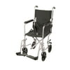 Drive Medical Lightweight Transport Wheelchair, 19" Seat, Silver