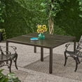 thumbnail image 2 of GDF Studio Dinah Outdoor Cast Aluminum Square Dining Table, Hammered Bronze, 2 of 9
