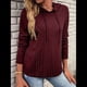 thumbnail image 4 of Sudadera con Capucha para Mujer, de Gran Tamaño, Informal, de Larga, con Cordón Ajustable Vino Tinto XXL, 4 of 7