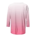 thumbnail image 4 of Birdeem T-Shirt Mode Femme Imprimé Ample Manches 3/4 Blouse Col Rond Hauts Décontractés, 4 of 12