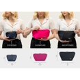 thumbnail image 3 of Bolsa de maquillaje KUSSHI, lavable, de viaje, uso diario, satén, negro/rosa, 3 of 6