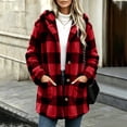 thumbnail image 6 of Livrdious Women's Plaid Fleece Jacket with Hood, Long Sleeve Button Front Fall Jacket, Relaxed Fit Shacket with Pockets, 6 of 6