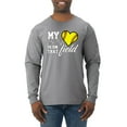 thumbnail image 1 of Wild Bobby, My Heart Is On That Tennis Field, Sports, Men Long Sleeve Shirt, Heather Grey, XX-Large, 1 of 4