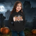 thumbnail image 2 of WERYOUNG Girls Boys Hoodies Cartoon Pumpkin Letter Ghost Flower Printed Long Sleeve Pullover Hooded Halloween Sweatshirt With Pocket Toddler Classic Outdoor Play Hoodie,Black,2-3 Years, 2 of 4