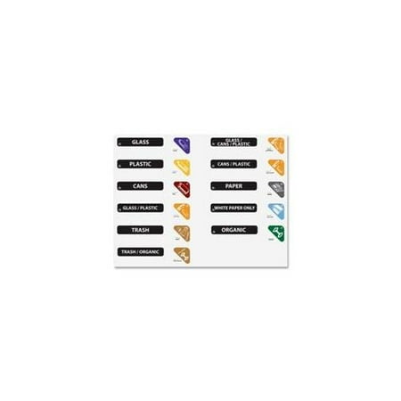 Rubbermaid Commercial Products Rubbermaid Commercial Products Recycling Refill Labels, Words in English-French-Spanish