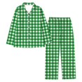 thumbnail image 5 of JAJAHO Mens Pajamas Set Matching Sleepwear Cozy Plaid Long Sleeve Button Up Lapel Shirt Loose Fit Pants Nightwear 2 Piece Outfits Trendy Home Clothes, 5 of 7