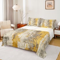 Manfei Gradient Tie Dye Twin Sheet Sets,Retro Batik Aesthetic Twin Fitted Sheet,Orange Gray Flat Sheet For Teens,Luxury Bedroom Decor,3-Piece