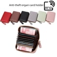 thumbnail image 1 of Monedero con cepillo antirrobo RFID para hombre y mujer, tarjetero, tarjetero, monedero pequeño con cremallera multifuncional, cartera para carnet de conducir, 1 of 5