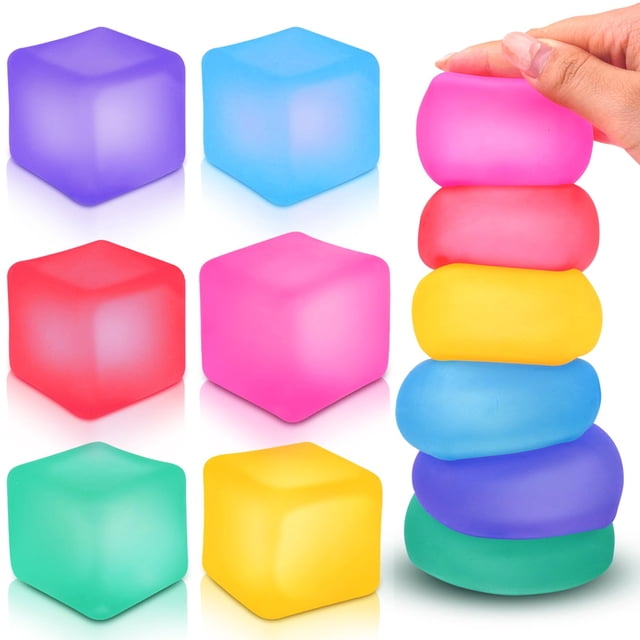 Pack de 6 juguetes antiestrés ZaxiDeel, cubos squishy de gel