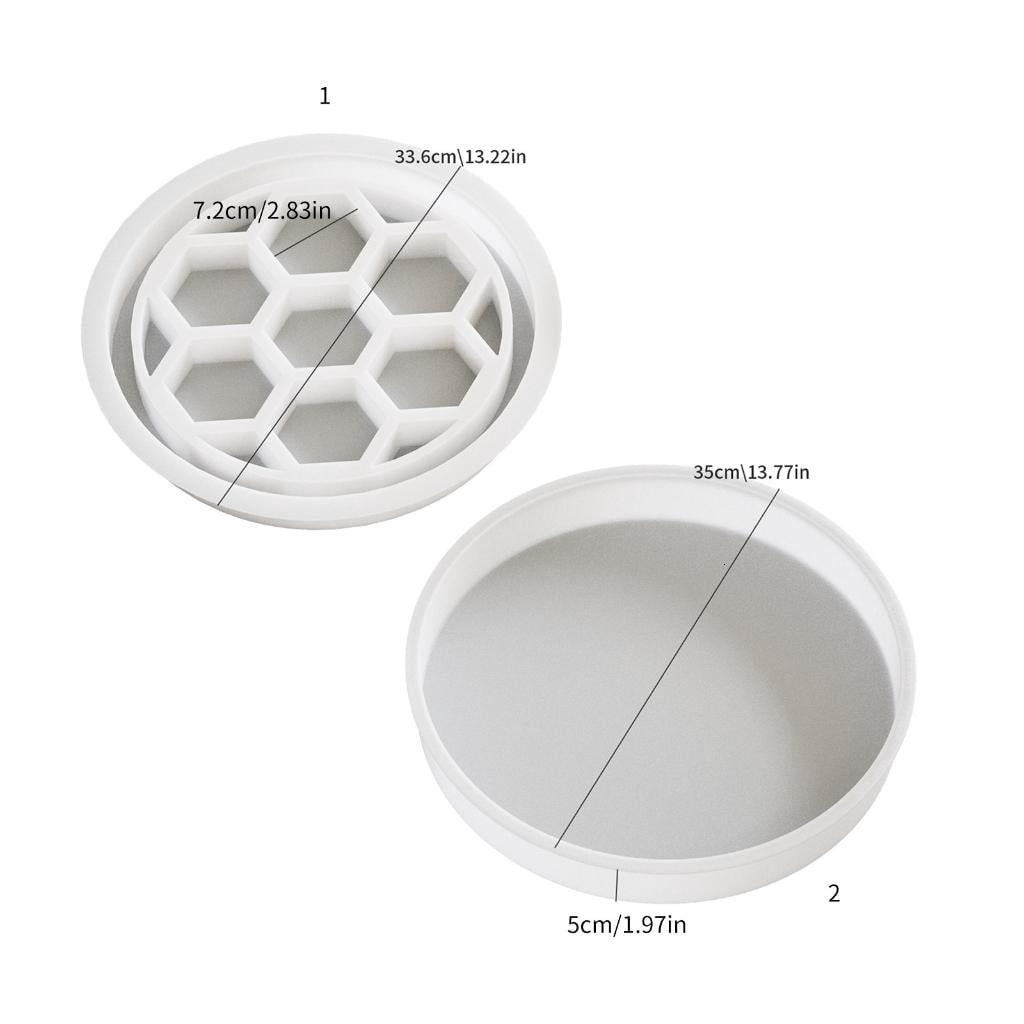 WE-POLUJ Crystals Epoxy Resin Mold Large Round for Home Decoration River Table Making