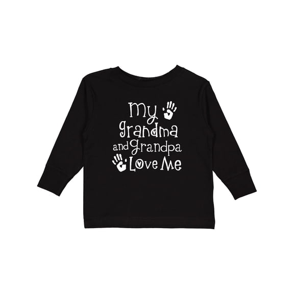 Inktastic Grandma Grandpa Love Me Girls Boys or Girls Long Sleeve Toddler T-Shirt