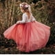 thumbnail image 3 of Vestido de encaje para niñas, Vestidos de fiesta de boda de flores para niños, Vestidos de tul con perlas para niñas, Vestidos de princesa para niños de verano, 3 of 5