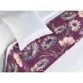 thumbnail image 3 of Vintage Bed Runner, Cornflowers Leaves Pattern Watercolor Hand-Drawn Art on Plain Back, Decorative Accent Bedding Scarf for Hotels Homes & Guest Rooms, Twin, Pale Salmon and Dark Purple, by Ambesonne, 3 of 3