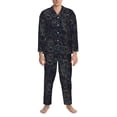thumbnail image 3 of Balery Copper-Gold Gloss Outline Rose Pijama para Hombre de Dos Piezas con Manga Larga, Conjunto de Dormir y Descanso Suave con Bolsillos-XX-Large, 3 of 7