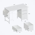 thumbnail image 6 of Computer Desk With Hutch & Drawers, 47'' Reversible Office Desk With Storage Drawers, Side Pockets And Power Outlets, Modern Study Writing Desk For Bedroom Home Office, 6 of 9