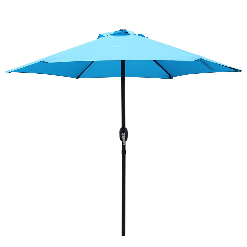 Abble 7.5ft Patio Umbrella with Crank Outdoor Market Umbrella with 6 Ribs for Garden Deck Backyard Pool, Aqua