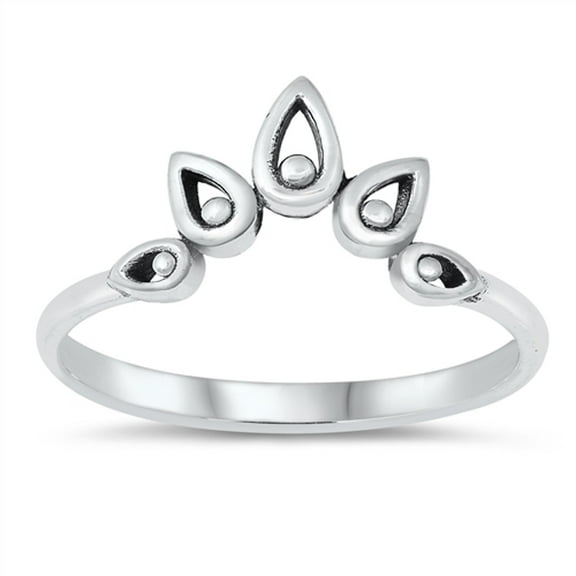 Bali Bead Tiara Arch Ring .925 Sterling Silver Band Jewelry Female Male Unisex Size 4
