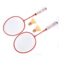 thumbnail image 4 of Juego de raqueta de bádminton para niños con 2 pelotas, juego de deportes al aire libre, juguete para niños y niñas, color naranja fluorescente, 4 of 11