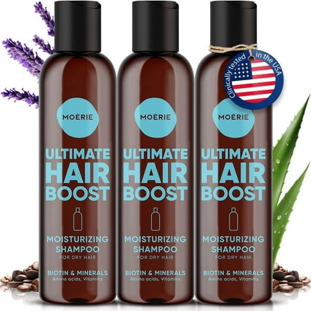Moerie Volumizing Shampoo – Nourishing & Strengthening, Vegan & Cruelty-Free, Paraben & Silicone Free, All Hair Types, Moisturizing, 3 Pack