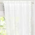 thumbnail image 1 of DriftAway Laura Pom Pompé Cintré Rideaux de Fenêtre Transparents, 1 of 4