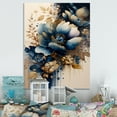 thumbnail image 2 of Designart Blue And Gold Floral Bunch III Canvas Wall Art, 2 of 5