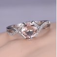 thumbnail image 3 of HeartsAndYou 1.3ct Natural Peach Morganite Promise Engagement Ring 100% 14k SOLID White Gold, 3 of 9