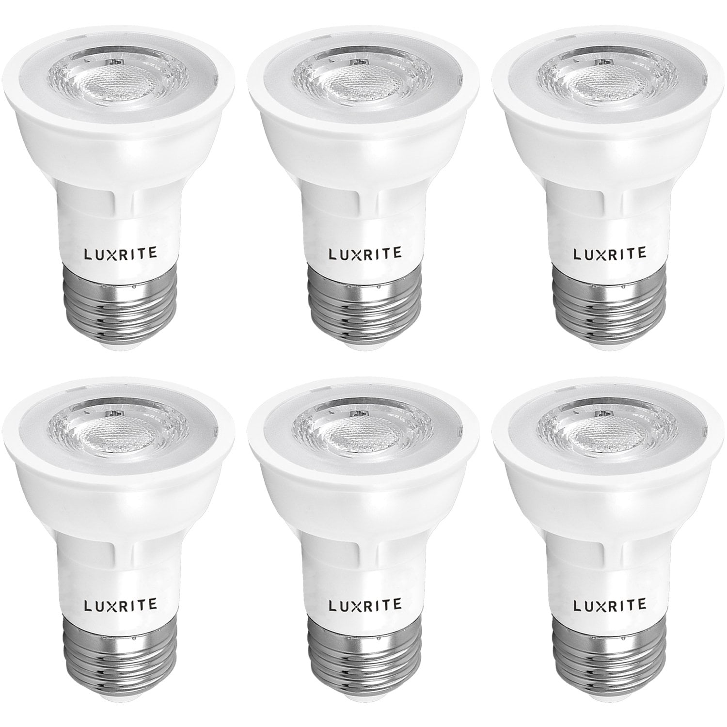 kast Seminarie zoon Luxrite PAR16 LED Dimmable Spot Light Bulb, 5.5W 50W Equivalent 4000K Cool  White, 450 Lumens, E26, 6-Pack - Walmart.com