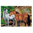 thumbnail image 1 of Kit de Fabrication de Tapis avec Crochet / Two Horses, 1 of 2