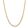 thumbnail image 1 of Real 14kt Yellow Gold 4.5mm Diamond Cut Quadruple Rope Chain; 20 inch; Lobster Clasp; for Adults and Teens; for Women and Men, 1 of 5