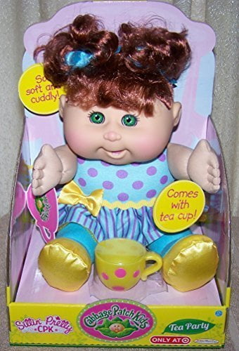 cabbage patch doll red hair green eyes