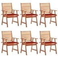thumbnail image 4 of vidaXL Patio Dining Chairs Outdoor Patio Chair with Cushions Solid Wood Acacia, 4 of 35