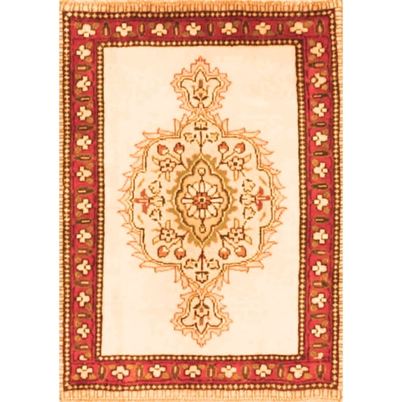 Ahgly Company Indoor Rectangle Persian Orange Traditional Area Rugs, 5' x 7'