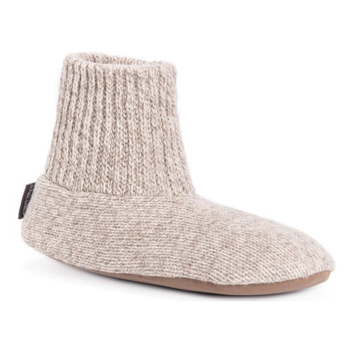 muk luks men's nordic knit bootie slipper socks
