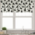 thumbnail image 3 of Ambesonne Cat Valance & Curtain, Funny House Pet Silhouettes, 55"x24", Beige Black, 3 of 6