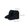 thumbnail image 3 of Linyer 2 Pieces Booties Socks Slippers Covers Breathable Keep Warm Gear Down Footwear Mules Wear-resistant Cozy Warmers Overshoes Black L, 3 of 5