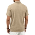 thumbnail image 4 of LEKWK Golf Shirt for Men Short Sleeve Collared Shirt with Zipper Chest Pocket Casual Textured Knit Lightweight Breathable Summer Activewear Khaki XXL, 4 of 6