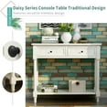 thumbnail image 2 of 46'' x 15'' x 34'' Console Table with 4 Drawers and MDF panel, Wood Buffet Cabinet Sideboard Desk with 2 Cabinets and Bottom Shelf, Retro Tall Console Table Entryway Accent Table for Entryway, S5256, 2 of 7