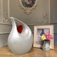 thumbnail image 2 of 10" Teardrop Ceramic Vase with Red Heart Accent – Modern Decorative Sculpture for Home Décor, Tabletop Centerpiece Gift, 2 of 9